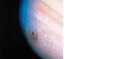 (A)This image, made by the Hubble Space Telescope, clearly shows the large impact site made by fragment G of former Comet Shoemaker-Levy 9 when it collided with Jupiter.