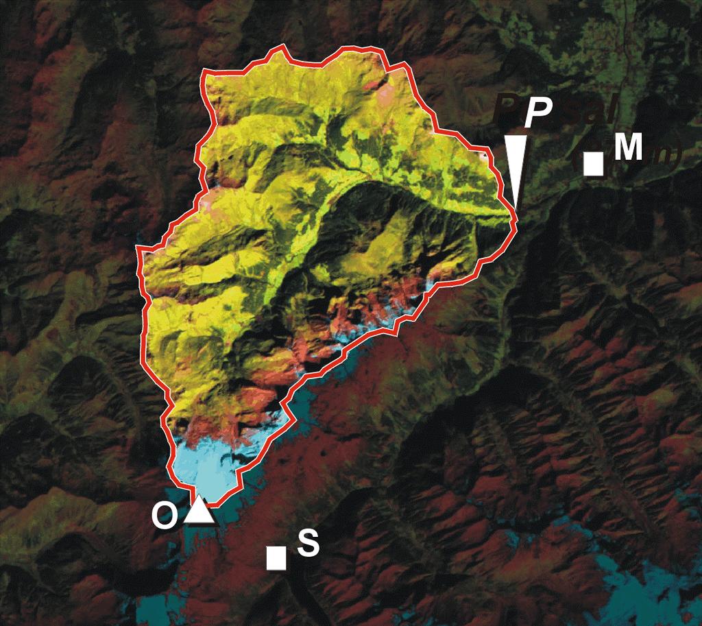 )LJXUH Landsat-5 Thematic Mapper (band 5/4/3) Image of the basin Tuxbach / Zillertal from 15 September 1997.