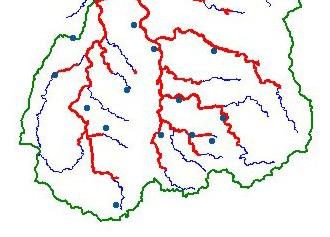 the elevation contours which is the direction that maximize slope Watershed boundary is