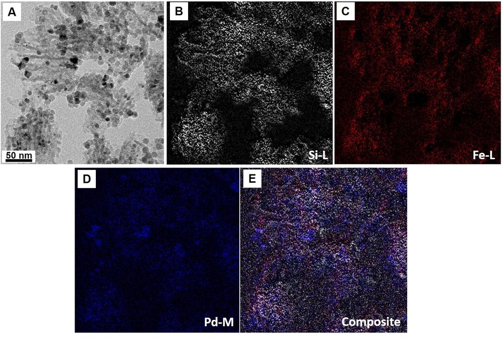 Figure S6. (A) TEM image of MpSi-Pd composite nanoparticles.