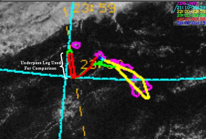 The NASA ER-2 flight tracks on March 3, 2003 in the vicinity of the Hawaiian islands.