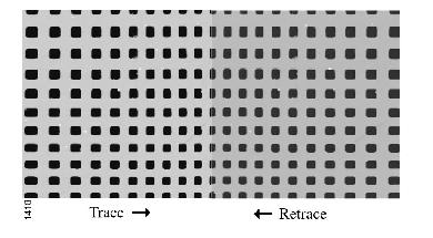 Exemple of hysteresis effect Closed loop operation Difference between trace and retrace images: the image is traced in the hypothesis of a displacement at constant speed, which is not the case.