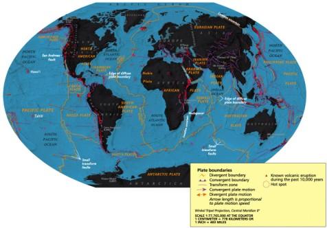 tectonic The movement and interactions of large fragments of Earth s lithosphere (i.e.