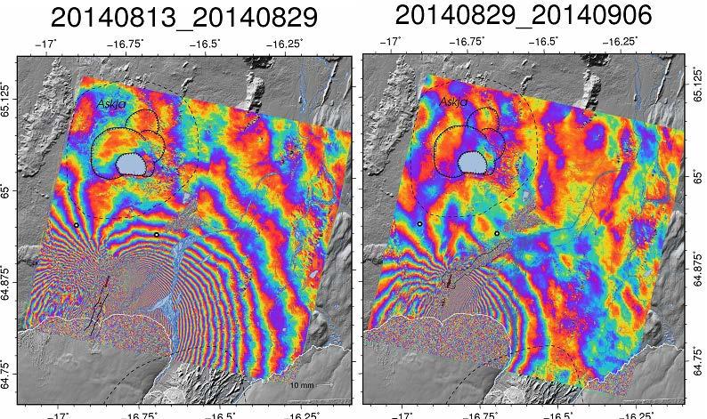 InSAR over Holuhraun eruption site Processing carried out using CSK Products, ASI (Italian Space Agency) 2014, delivered under an ASI licence to use.
