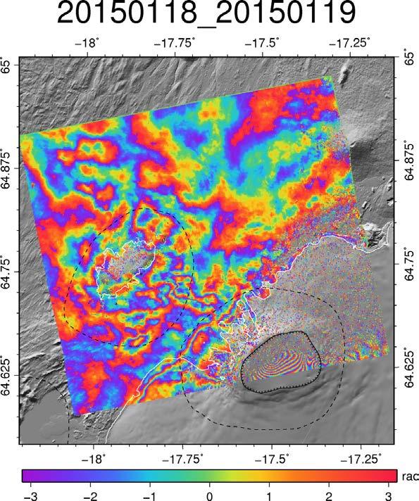 Examples of Bárðarbunga 1-day interferograms Processing carried out using CSK Products, ASI (Italian