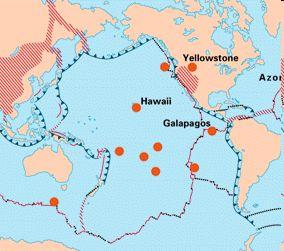 6) Hot Spots (i.e. intraplate volcanism) There are volcanic areas in the middle of plates that seem to go against the idea of plate tectonics at first glance.