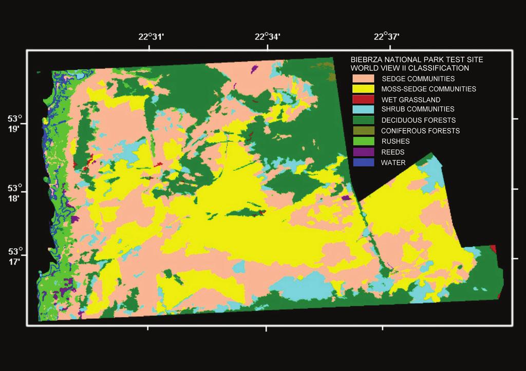 Hybrid approach for mapping wetland habitats based on application of VHR satellite images remains as a residual of the process of classifying the moss-sedge community.