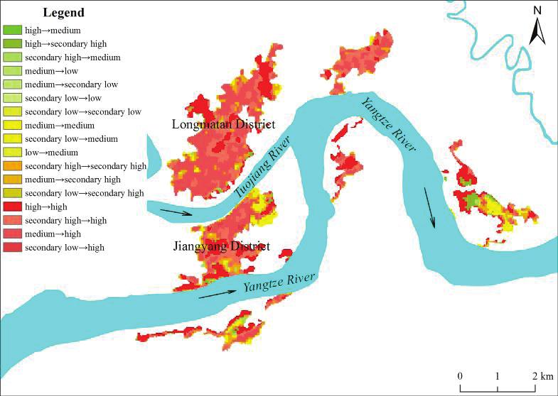 Huixi Xu et al. / Procedia Environmental Sciences 10 ( 2011 ) 1228 1237 1235 The area of the region that TB grade increased was 65.88 hm 2, and accounted for 8.11% of old urban region.