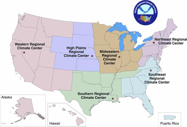 Regional Climate Centers NOAA s Regional Climate Centers provide general and user-defined regional and local climate