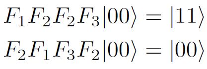 Demonstration of non-abelian operations Two fermions: Basis: