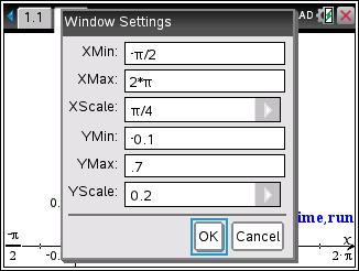 From the menu select Window Settings and adjust them using the values shown opposite as a guide.