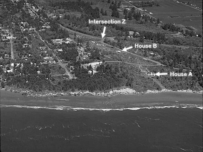 Figure 13. Oblique aerial photograph from 1997. a. Describe method(s) you can use to make distance estimates on an aerial photo for which no scale is given.