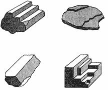 93. The diagrams below represent fractured samples of four minerals. MINERALS MEGA PACKET Which mineral property is best illustrated by the samples? A) hardness B) streak C) cleavage D) density 94.