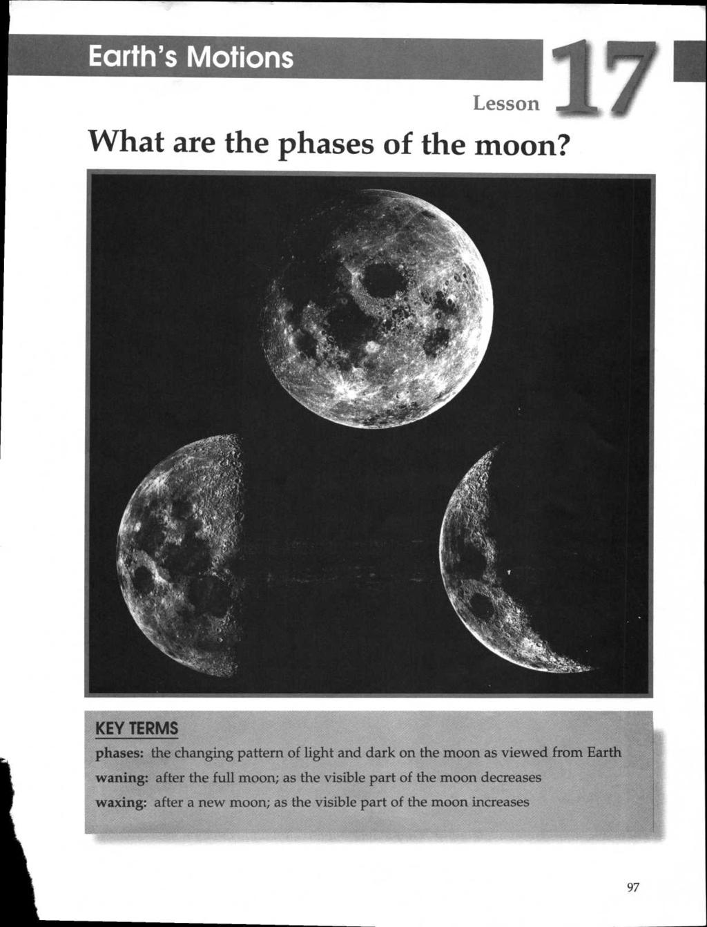 What are the phases of the moon?