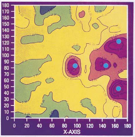 FIG. 12. Map of the tar-sands velocity model from monitoring survey 2 (from Lines et al., 1990).
