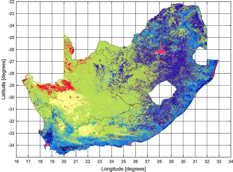 South Africa terrain elevation (SRTM+, NASA version