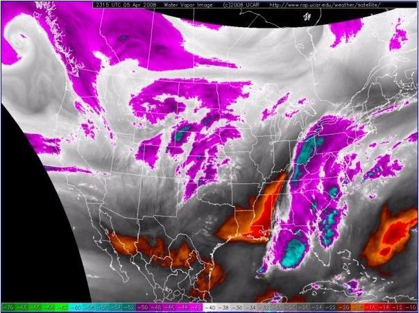 1. Can be used to detect moisture moving into the area. Water Vapor Satellite Images 2.