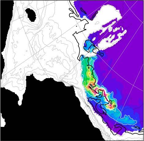 in 2011 [µμmol- N/m 2 /day] Result 180m 1300m Bering Strait Barrow Model simulation at