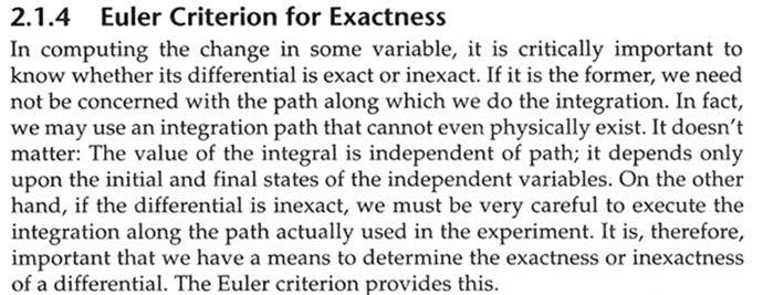 Exact differential : state function