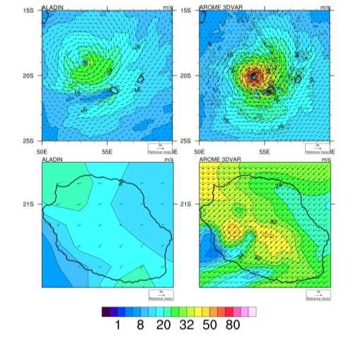 IMPACT OF HIGH RESOLUTION ON WIND FORECAST Comparison between AROME and ALADIN-R ALADIN-R (8km) AROME IO (2.