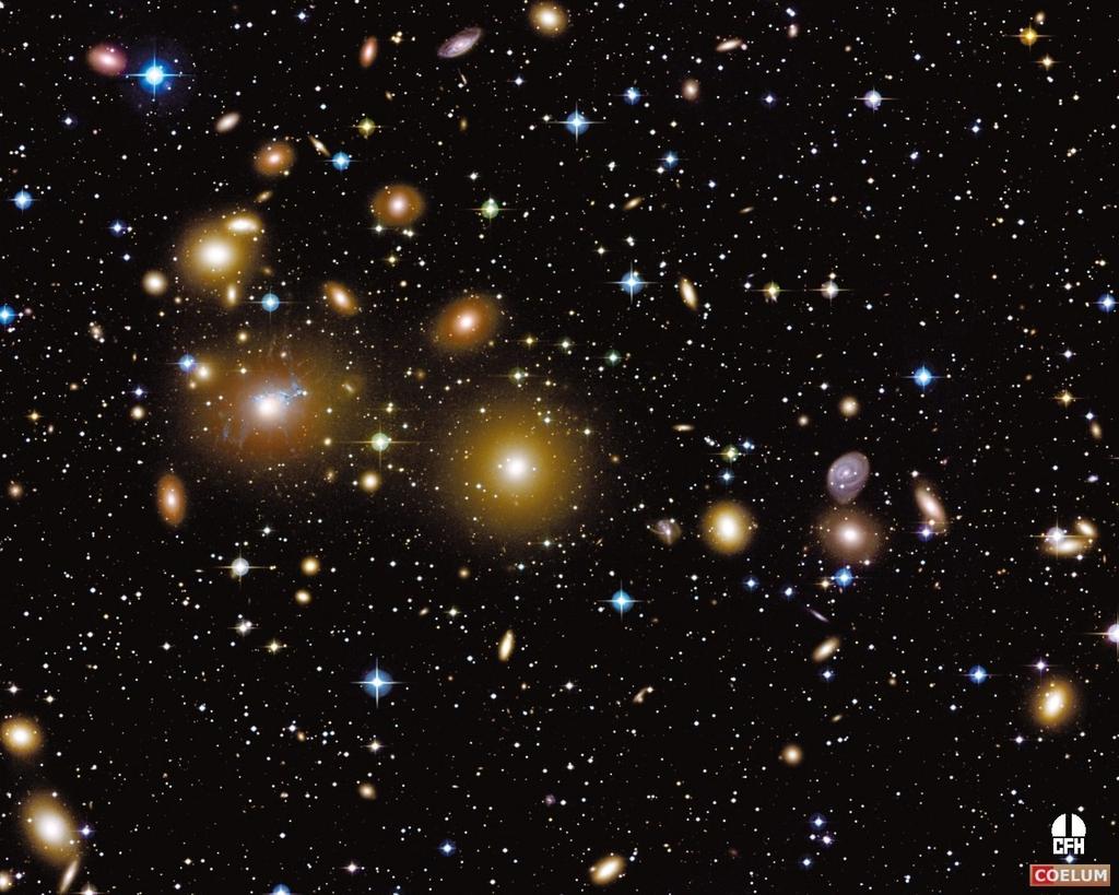 Clusters of galaxies: µg fields observed on 500 kpc scales.