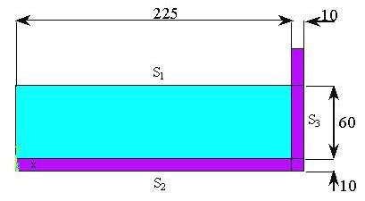 Figure 4 - Cross-section of a casting mold Initial and Boundary Conditions 0 It is assumed that at the initial time instant silicon temperature is constant and equal to T = C.