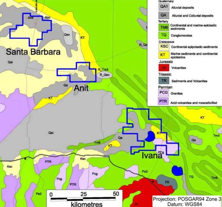 Amarillo Grande District Potential The three outcropping targets may be part of the same geological unit.