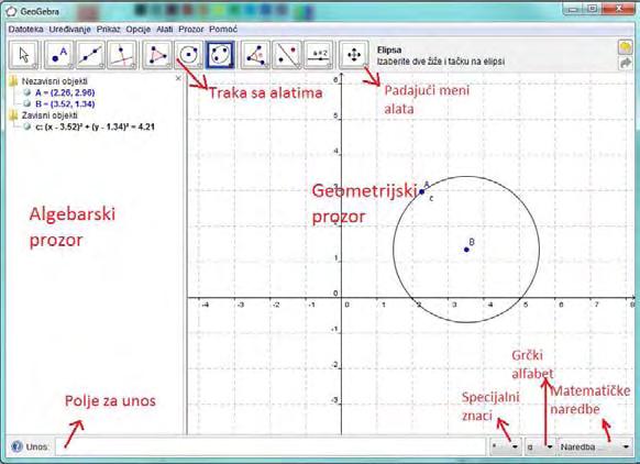3.4.2. Program Geogebra alat za učenje matematike Jedan od najčešće korišćenih programa koji mogu da se koriste za nastavu i učenje matematike jeste Geogebra 3.