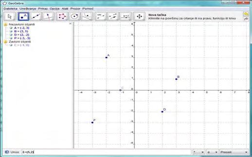 koordinatnom sistemu i kako da očitavaju koordinate tačaka na papiru.