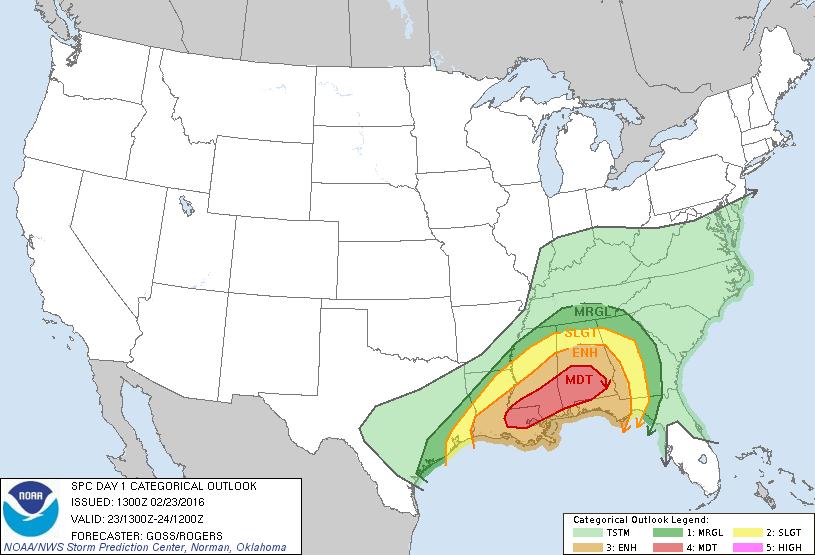 Severe Weather Moderate Risk How