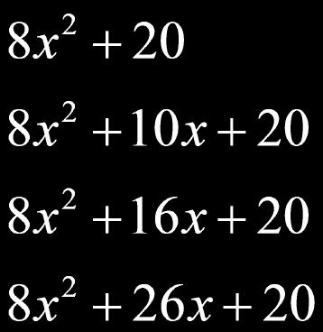 Try it! 3) (2x 3y)(4x + 5y) Find each product. 8x 2 2xy 15y 2 Slide to check. 4) (x 2 + 3x 6)(x 2 2x + 4) Slide to check.