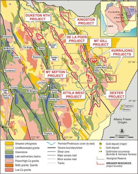 Project Overview Main focus on Yamarna Shear - Mt Gill Project - Attila West/Kurrajong Projects - Dexter Project Recent discoveries Recent discoveries Projects include: - 190 kms of Yamarna Shear