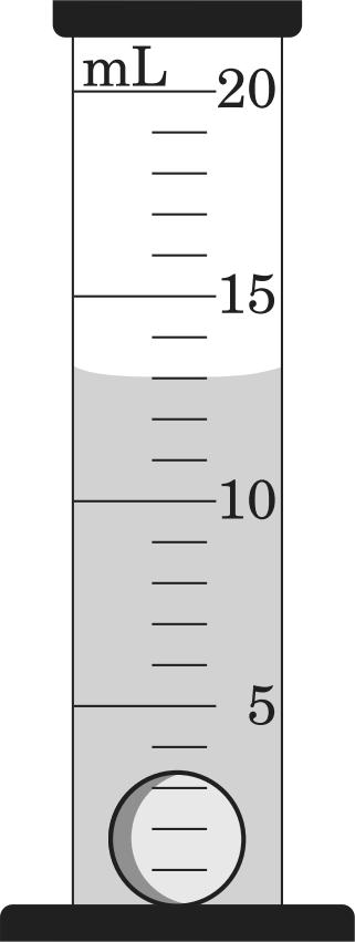11. This diagram shows a marble with a mass of 3.8 g that was placed into 10 ml of water. 13. This chart represents the melting points and boiling points for four substances.