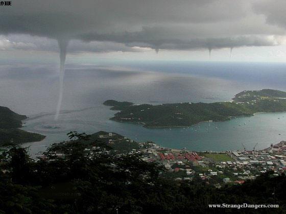 (More violent) Type B waterspout forms from