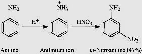On the other hand, in case of methylamine (due to the +I effect of methyl group), the electron density on the N-atom is increased. As a result, aniline is less basic than methylamine.