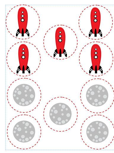 How many ways can you make five? A fun activity to determine different ways to arrive at a sum of five. Assemble the game by printing the rocket and moon circles.