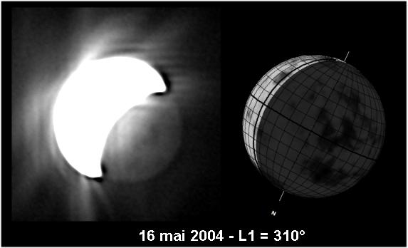 Heated to more than 400 C, the ground of the planet emits a near-ir light that can be recorded with a b&w camera and and