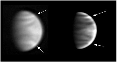 Equatorial puffy clouds, bright and dark, revealing convection near equator. Images : C.Pellier and C.