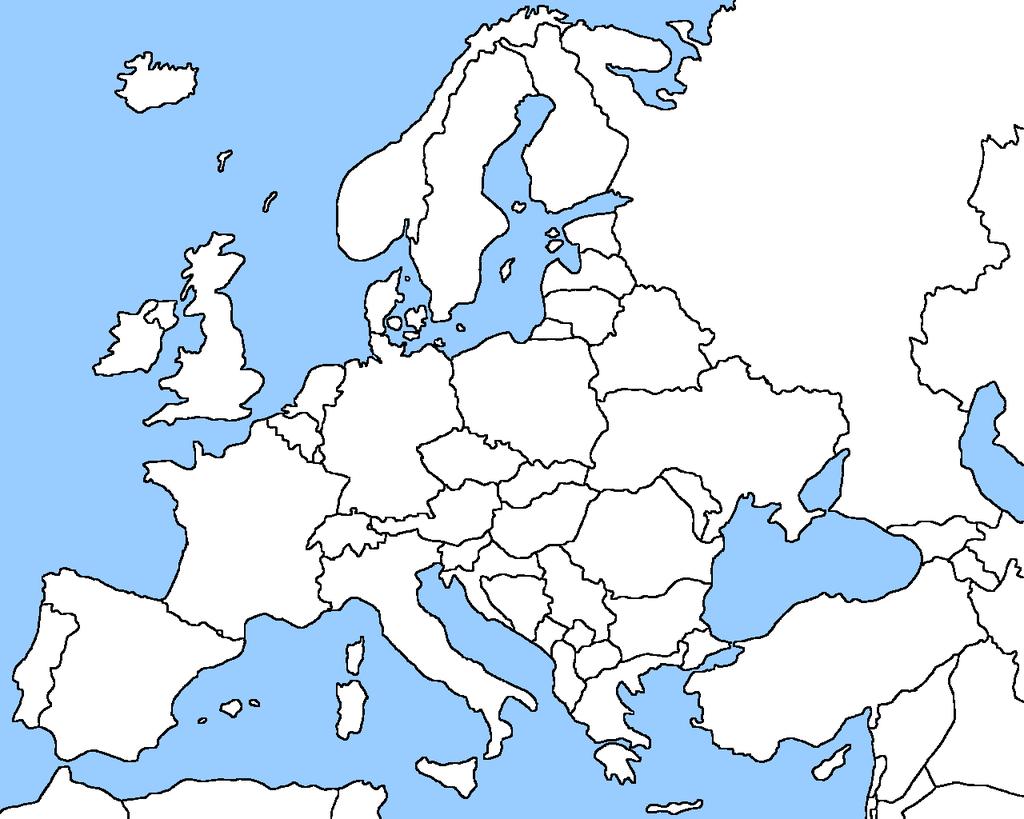 You will be provided with a separate map of Europe upon which you must complete the following tasks: 1. Label and colour these 3.