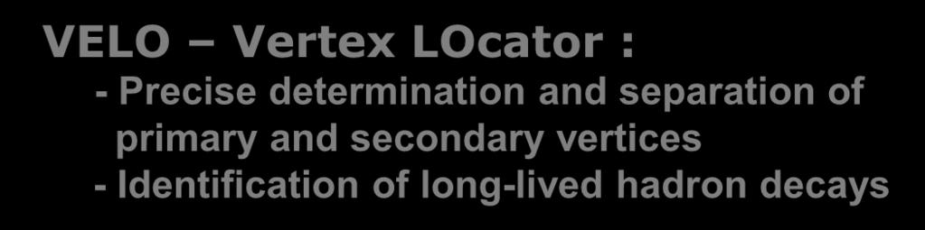 Vertex LOcator : - Precise determination and separation of