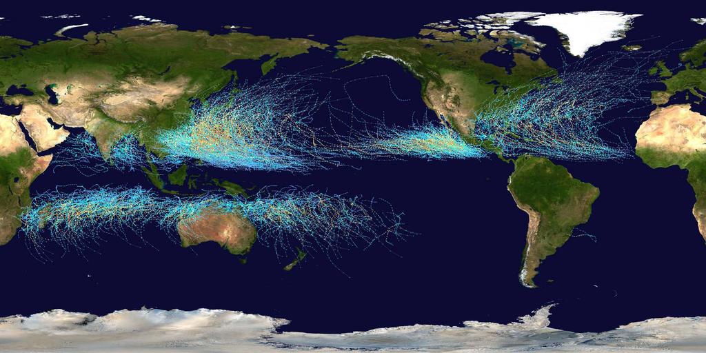 Tropical Cyclones Occur Over Tropical and Subtropical Waters