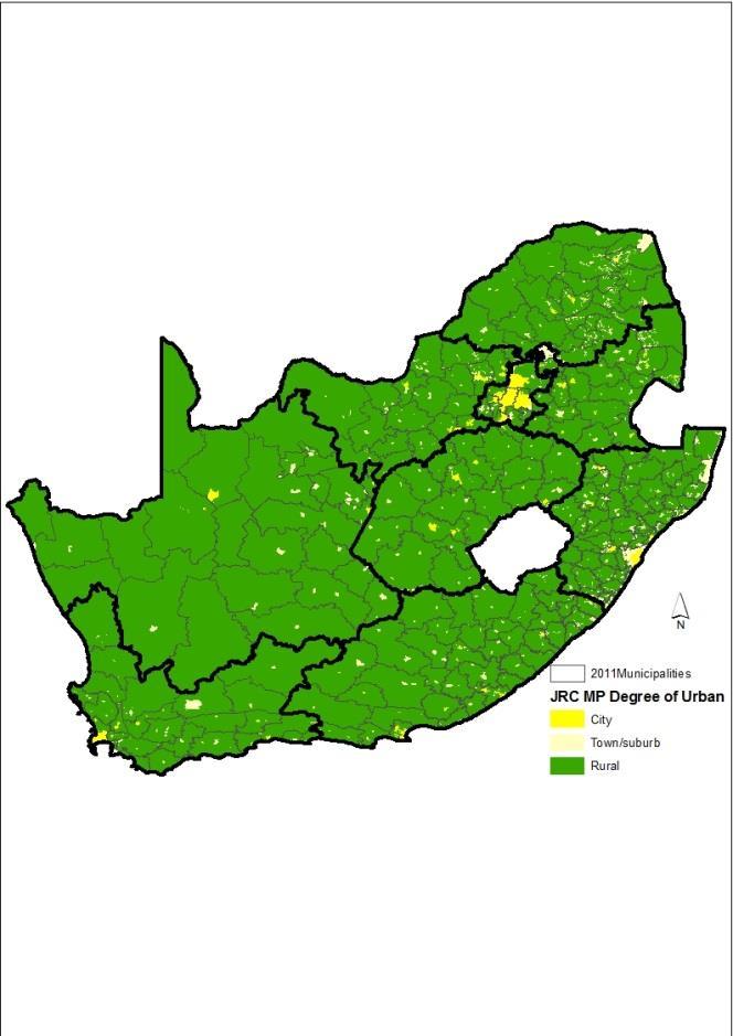 Joint research by the European Union s Joint Research Centre) and Statistics South Africa (Stats SA) (cont ) Towards a global, people-based definition of Cities and Settlements The degree of