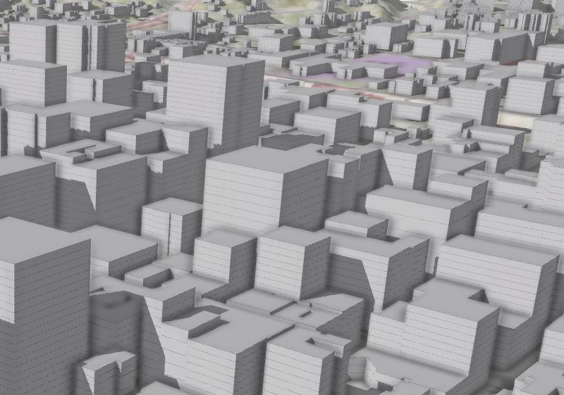 3D City Base Layers Buildings 3D
