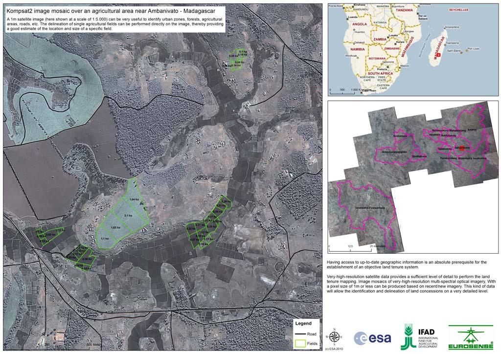 Image support for land tenure mapping Earth Observation Support to Urban Development Users: Int.