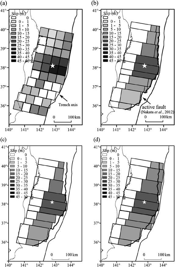 4 Coseismic Tsunami Simulation Assuming the Displacement of High-Angle... 59 Fig. 4.2 Earthquake source fault models.