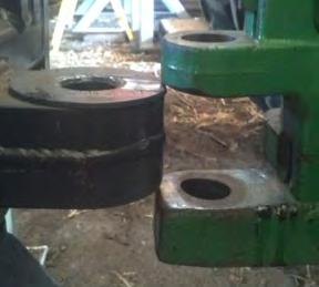 After the drawbar and main hitch are aligned adjust the height of