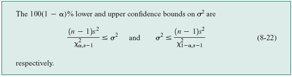 8-4 Confidence Interval on the Variance and Standard