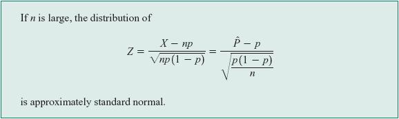 8-5 A Large-Sample Confidence Interval For a Population Proportion Normal Approximation for Binomial