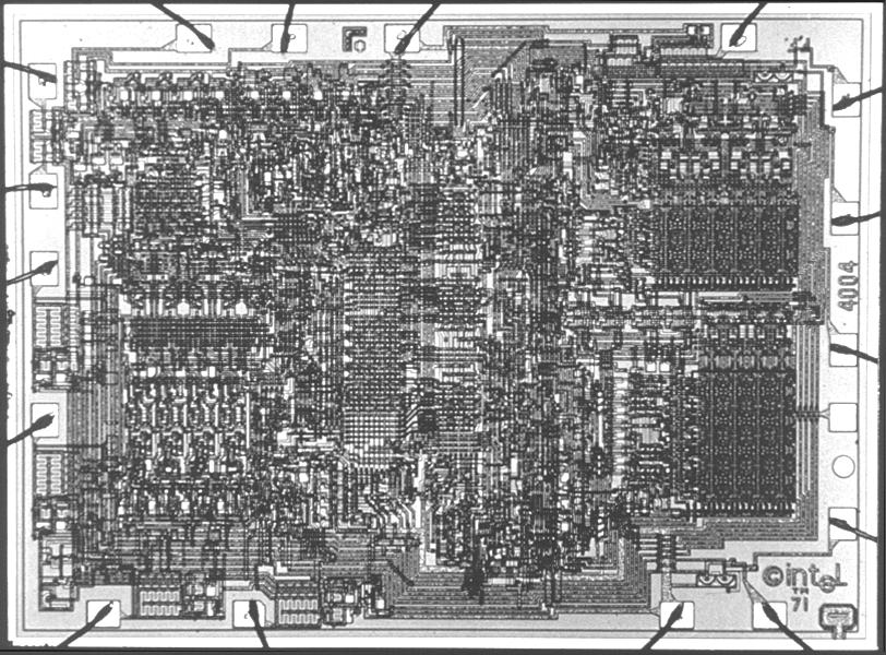 256-bit SRAM [Vadasz69] 1969 IEEE. Intel 4004 4-bit µproc Intel Museum.