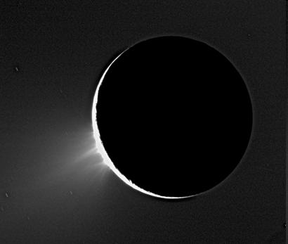 Enceladus: Cassini discovers jet-like plumes rising